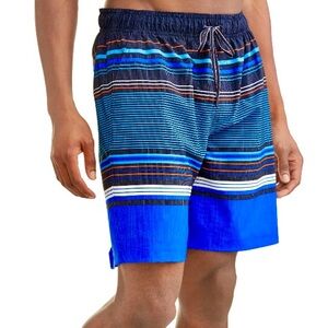NWT Big Men’s Striped Pull-on Hybrid Swim Trunks 3XL Water Repellant UPF 50+